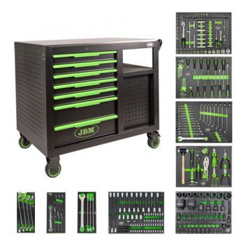 7 FRONTAL DRAWERS 4 LATERAL DRAWERS TOOL TROLLEY - ASSEMBLED