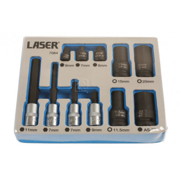 LASER German Vehicle Brake Caliper Socket & Bit Set 11pc