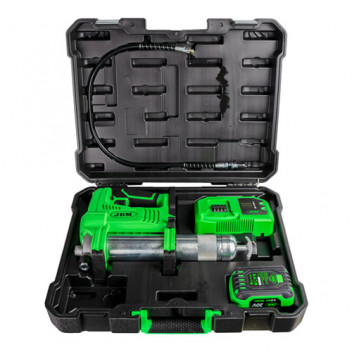 BATTERY-POWERED GREASE GUN WITH CARRYING CASE