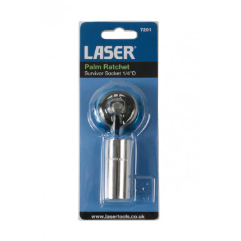 LASER Palm Ratchet with Survivor Socket 1/4D"