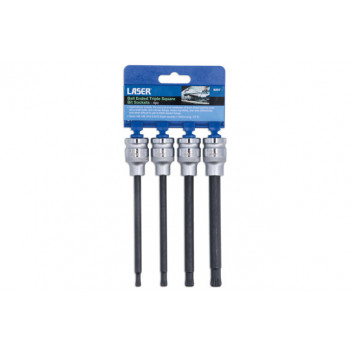 LASER Ball Ended Triple Square Bit Sockets 4pc