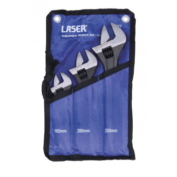 LASER Adjustable Wrench Set 3pc