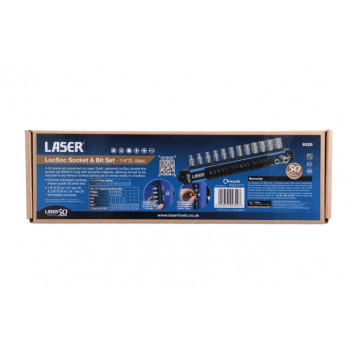 LASER LocSoc Socket & Bit Set 1/4D - 44pc - 50th Anniversar"