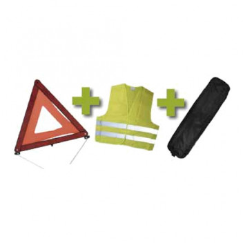 Emergency Kit + Black Bag With Border + Reflective Vest + Wa