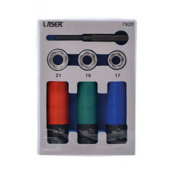 LASER Wheel Nut & Bolt Extractor Socket Set 7pc