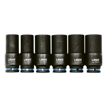 LASER Weighted Socket Set 1/2D 6pc"