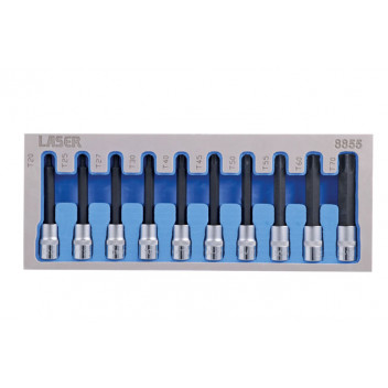 LASER Long Star Bit Socket Set 3/8D 10pc"