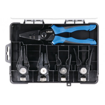 LASER Interchangeable Circlip Plier and Crimper Set 5-in1