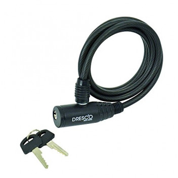 Dresco Cable Bike Lock With Key 6mm diam 150cm width
