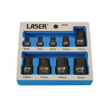 LASER Low Profile Hex Socket Bit Set 9pc