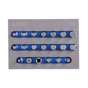 LASER Sump Plug Key Set 3/8D 20pc"