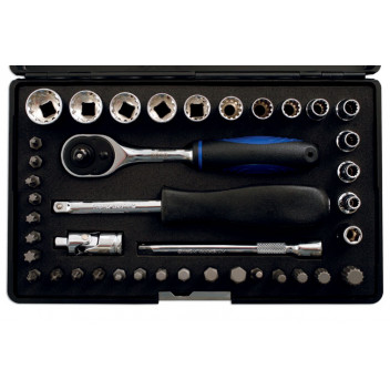 LASER Alldrive Socket Set - 1/4D 40pc"