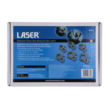 LASER Ratchet flare Nut wrench Set 3/8D"