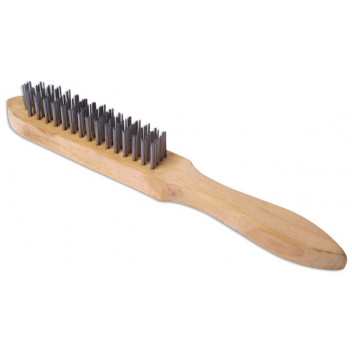 LASER Wire Brush 4 Row Wooden Handle