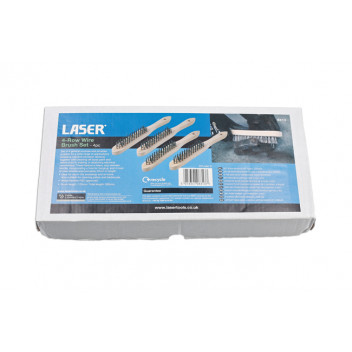 LASER 4-Row Wire Brush Set 4pc