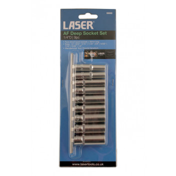 LASER AF Deep Socket Set 1/4D 9pc"