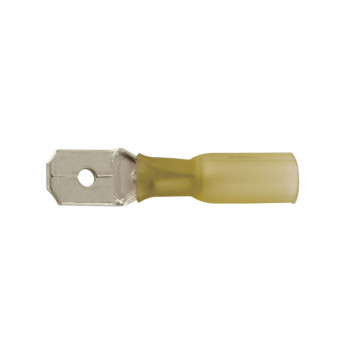 CONNECT Yellow Heatshrink Male Push-on 6.3mm Pk 25