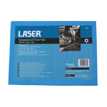 LASER Tamperproof Torx Set 135mm Long 12pcs