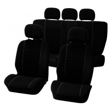 Seatcovers 9pcs set `Velours` black / grey- with zips top &
