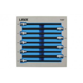 LASER Hex Bit Set 3/8D 9pc"