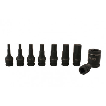 LASER Dual Drive Hex Impact Bit Socket Set 9pc