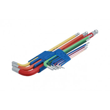 LASER Colour Coded Hex Key Set - Ball End 9pc