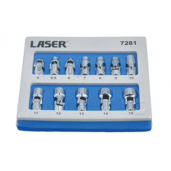 LASER Universal Joint Socket Set 1/4D 12pc"