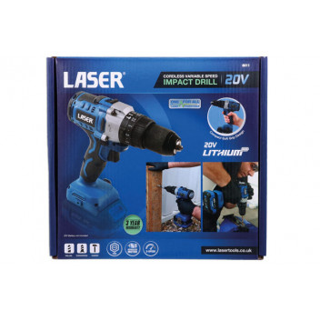 LASER Cordless Variable Speed Impact Drill 20V w/o Battery