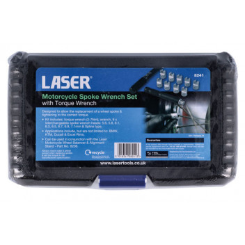 LASER Motorcycle Spoke Wrench Set with Torque Wrench
