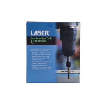 LASER Combination Drill & Tap Bit Set 7pc