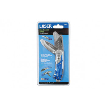 LASER Twin Blade Mechanics Knife Blue