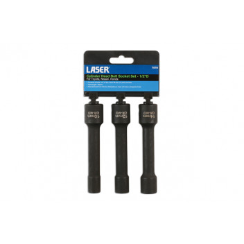 LASER Cylinder Head Bolt Socket Set 1/2D 3pc - for Toyota