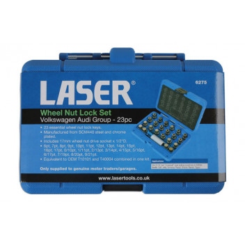 LASER Wheel Nut Key Set - VAG 23pc