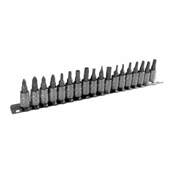 Set Of 18 Pcs 1/4 Bit Socket"