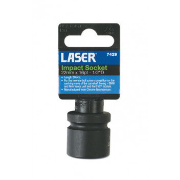 LASER 22mm 16pt 1/2D Socket"