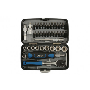 LASER Socket & Bit Set 1/4D 38pc"