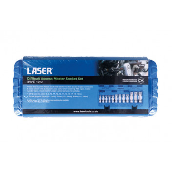 LASER Difficult Access Master Socket Set 3/8D 12pc"