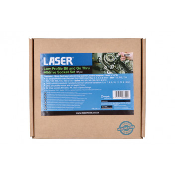 LASER Low Profile Bit & Alldrive Go Thru Socket Set 31pc