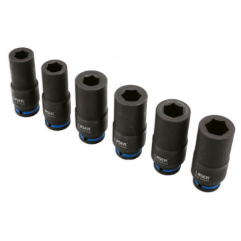 LASER Weighted Socket Set 1/2D 6pc"