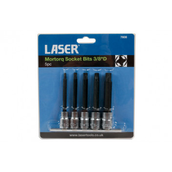 LASER Mortorq Socket Bits 100mm 3/8D 5pc"