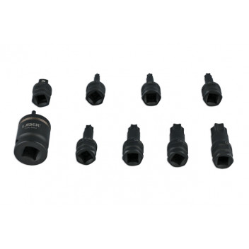 LASER Dual Drive Star* Impact Bit Socket Set 9pc
