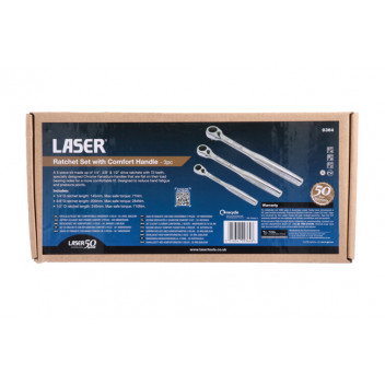 LASER Ratchet Set with Comfort Handle 3pc - 50th Anniversary