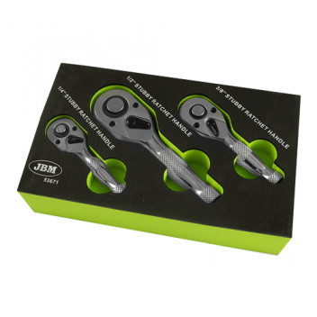 3 Pieces Stubby Ratchet Set