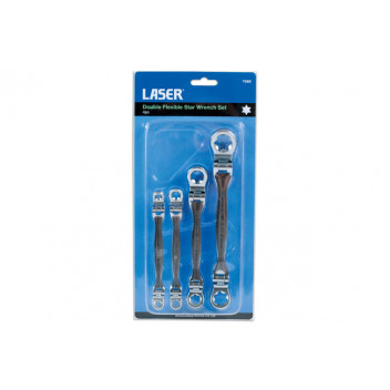 LASER Double Flexible Star Wrench Set 4pc