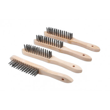 LASER 4-Row Wire Brush Set 4pc