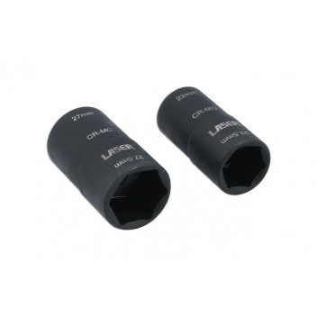 LASER DOUBLE ENDED DAMAGED WHEEL NUT SOCKET SET 2PC