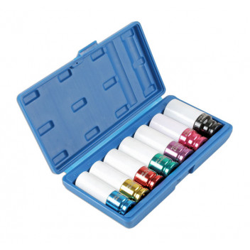 LASER Alloy Wheel Nut Socket Set 7pc 1/2D"