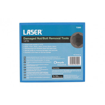 LASER Damaged Nut/Bolt Remover Tools 1/2D"