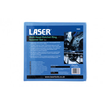 LASER Multi Head Ratchet Ring Spanner Set
