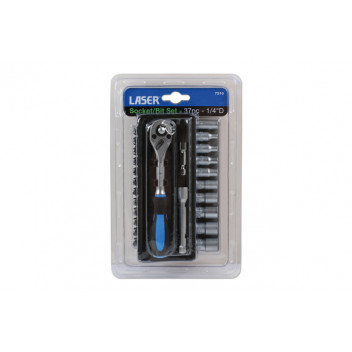 LASER Socket/ Bit Set 37pc 1/4D"